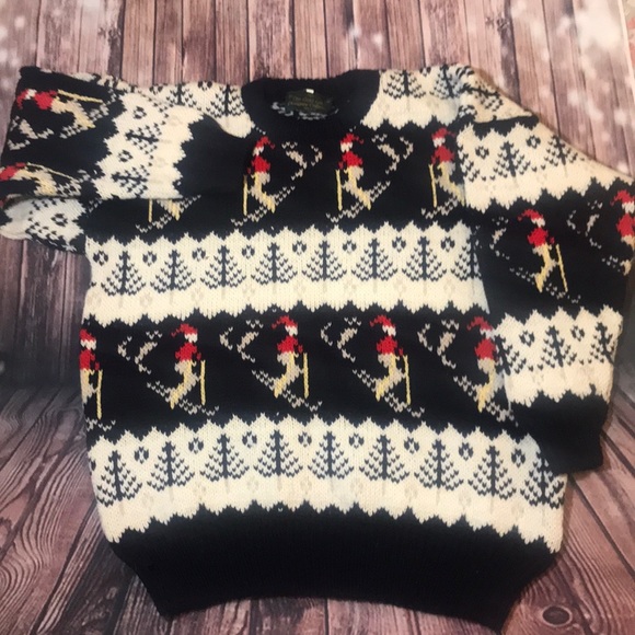 100% British wool ski sweater lady/men fair isle L - Picture 1 of 7
